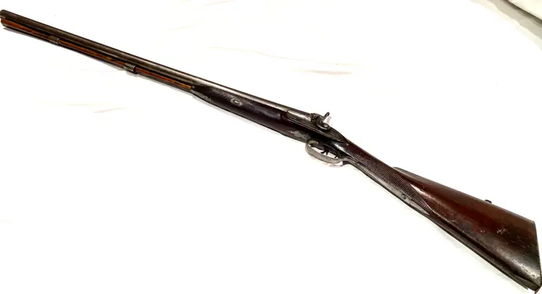 VENDU -SOLD ! Mousquet ( Fusil ) double canons à percussion Bourne and Son - 1870 - Expoantique.com