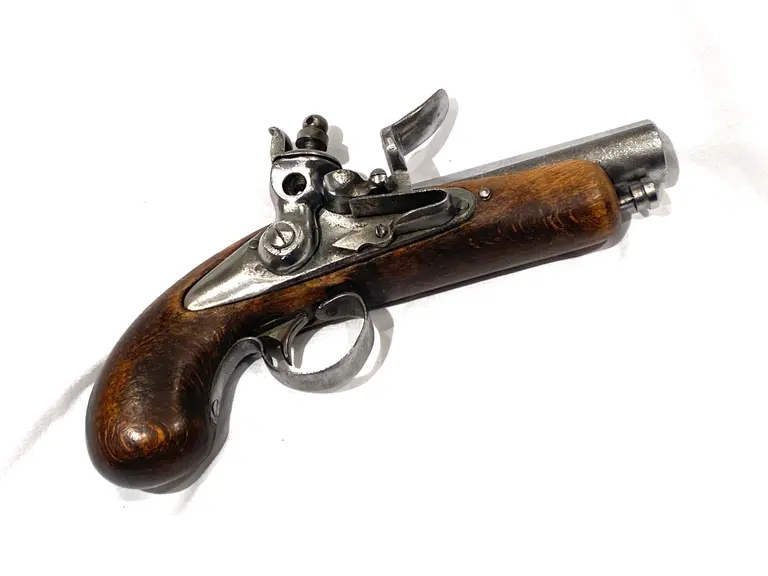 Pistolet à silex de style Derringer - Début du 19e siècle  - Expoantique.com